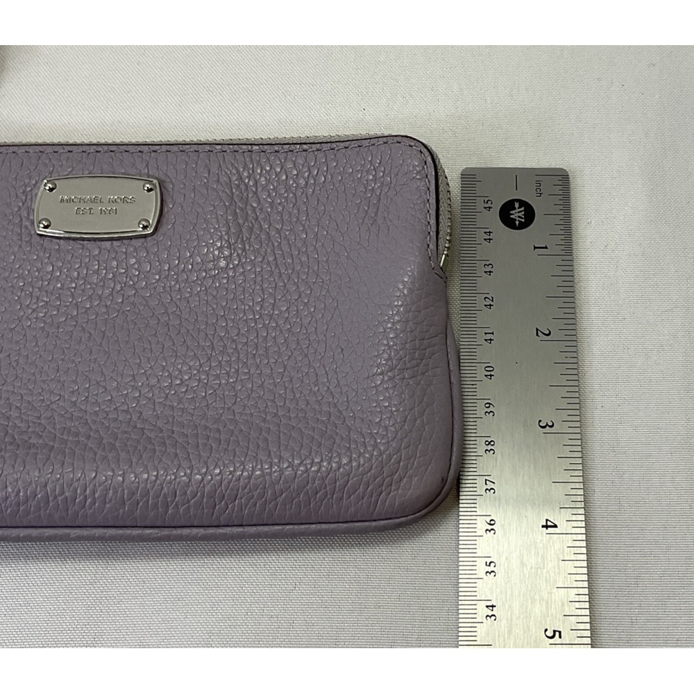 Michael Kors Jet Set Pebbled‎ Light Purple Lilac Top Zip Wristlet - Picture 8 of 8